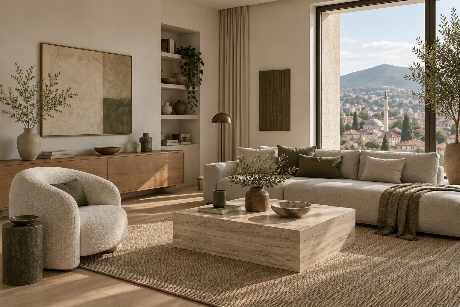 A warm, carefully designed living room